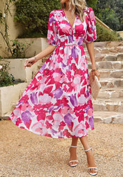 Amelia Kensington | Floral Chiffon Midi Dress For Women