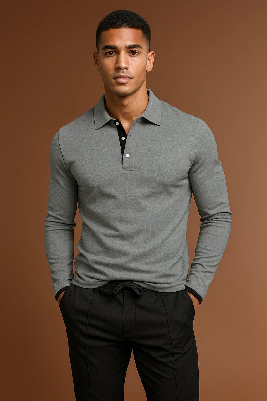 Julien Carrington | Long Sleeve Polo Shirt For Men