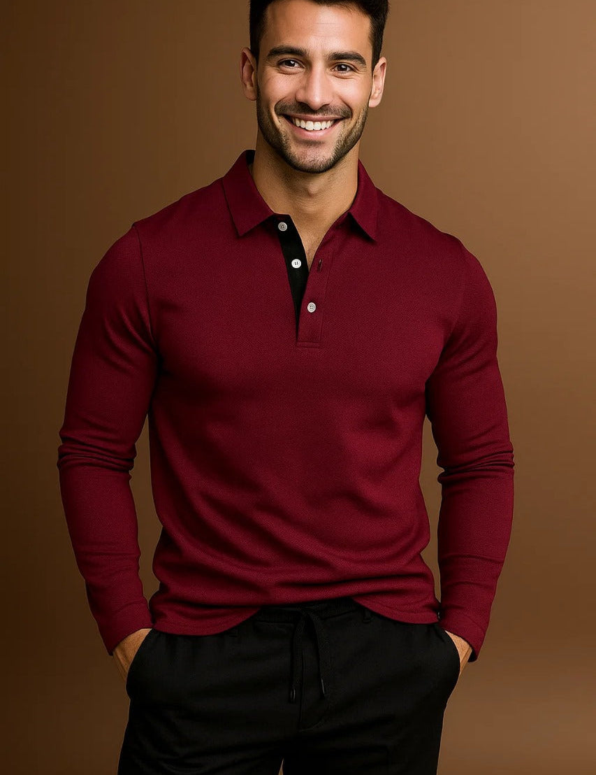 Julien Carrington | Long Sleeve Polo Shirt For Men