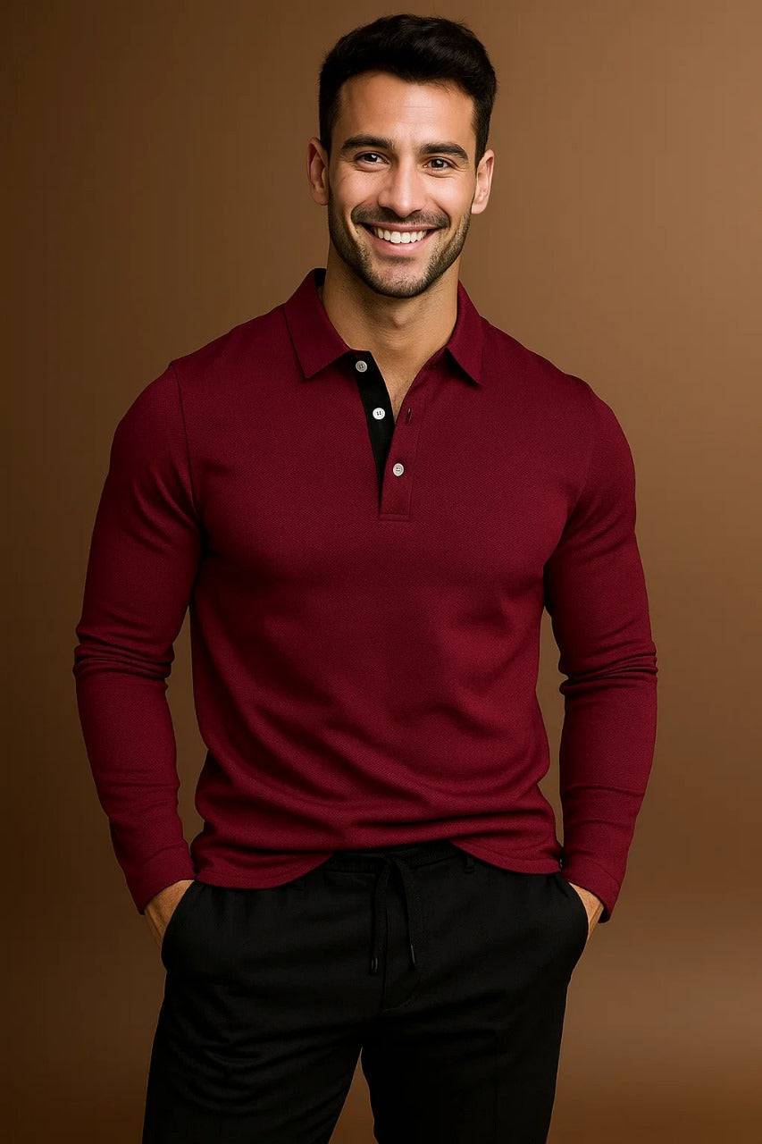 Julien Carrington | Long Sleeve Polo Shirt For Men