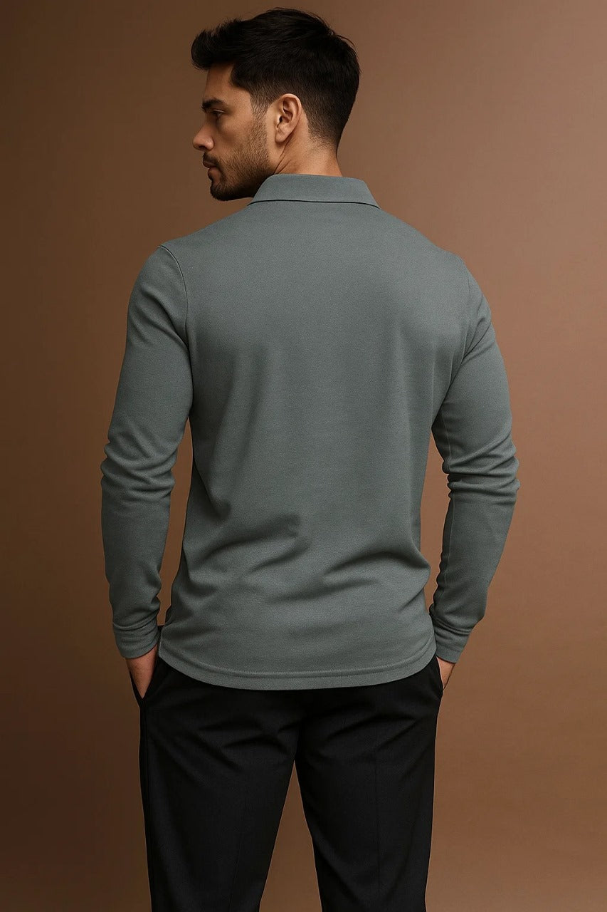 Julien Carrington | Long Sleeve Polo Shirt For Men