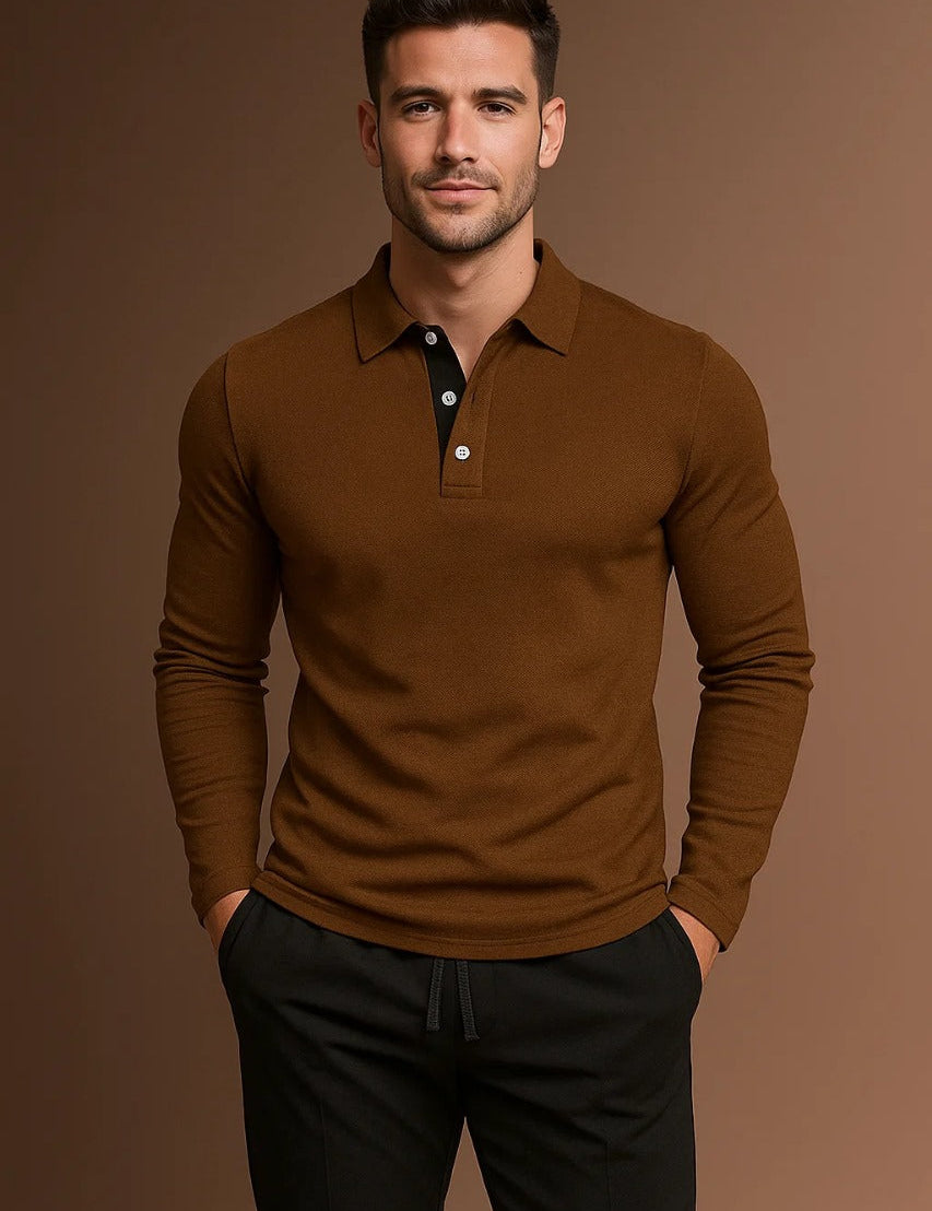 Julien Carrington | Long Sleeve Polo Shirt For Men