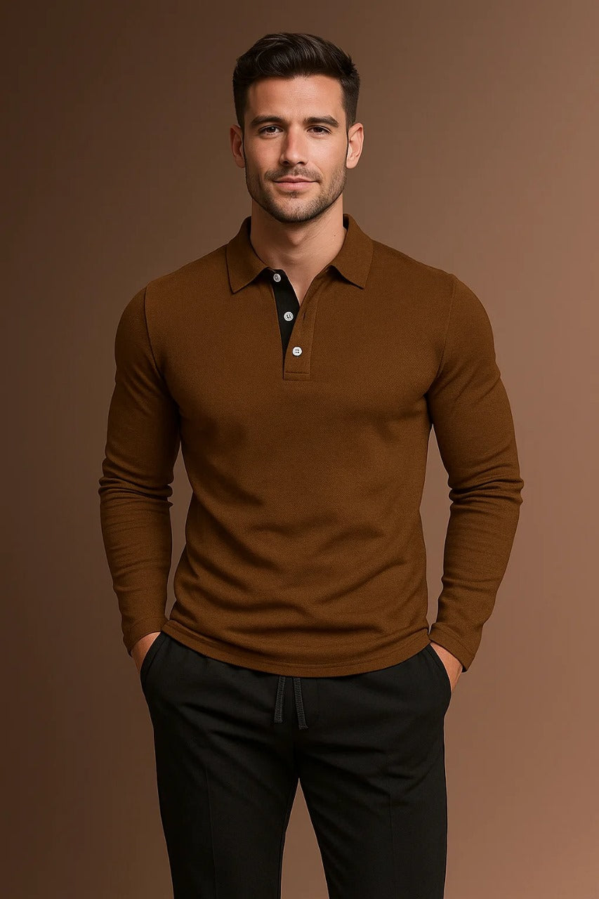 Julien Carrington | Long Sleeve Polo Shirt For Men
