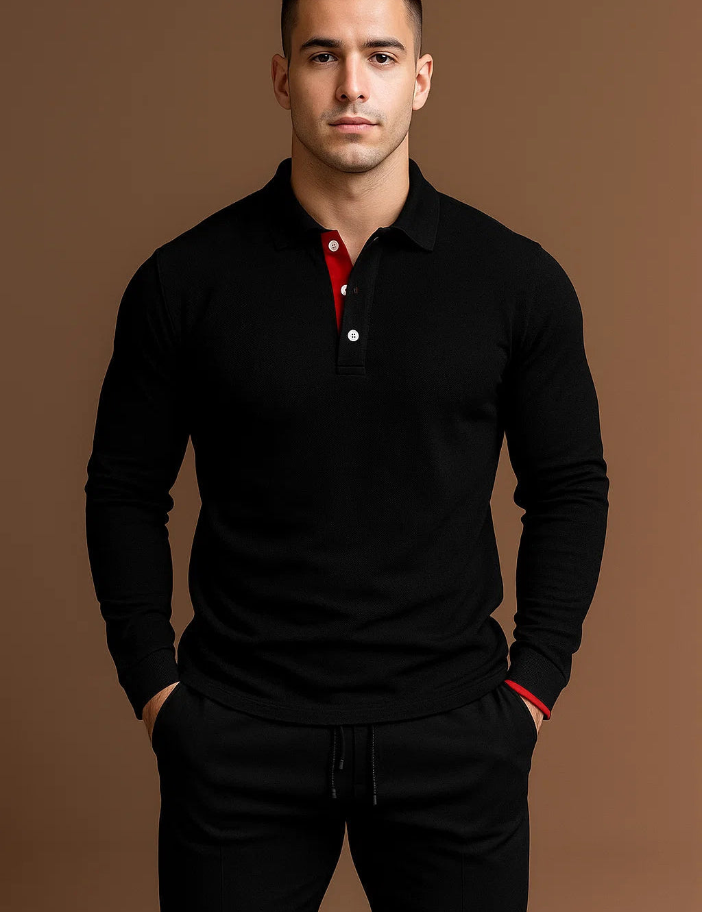 Julien Carrington | Long Sleeve Polo Shirt For Men