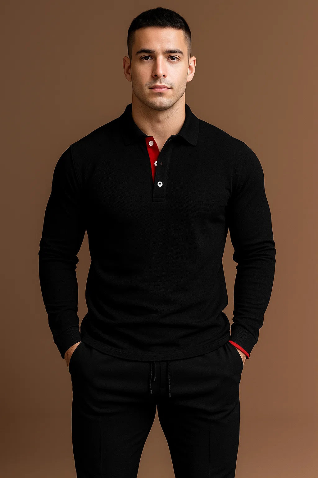 Julien Carrington | Long Sleeve Polo Shirt For Men
