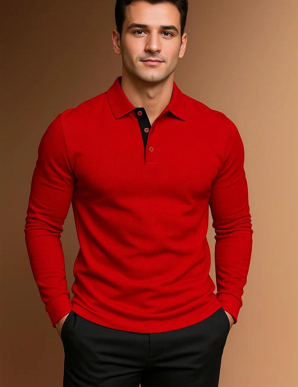 Julien Carrington | Long Sleeve Polo Shirt For Men