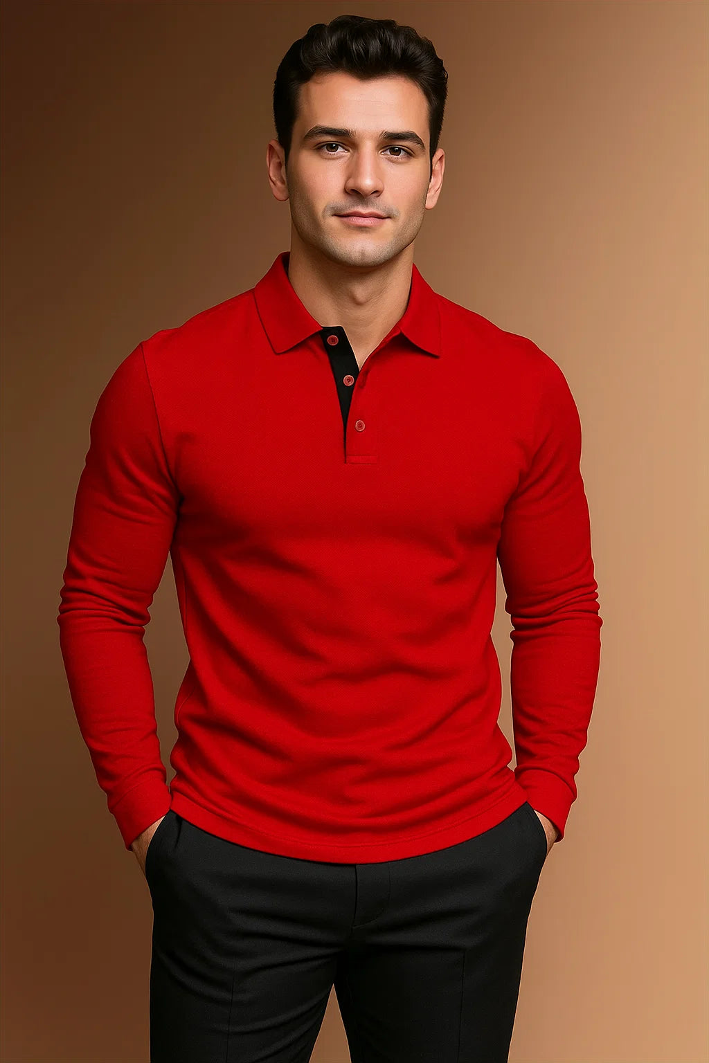 Julien Carrington | Long Sleeve Polo Shirt For Men