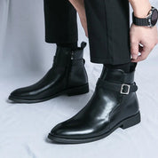 Francesco DeLuca | Leather Buckle Luxe Boots