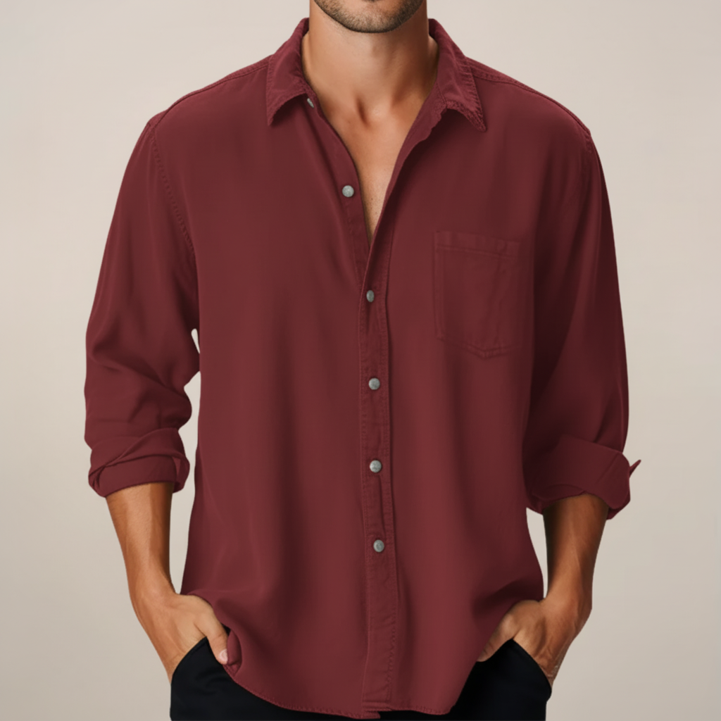 Theo Harrington | Classic Linen Shirt For Men