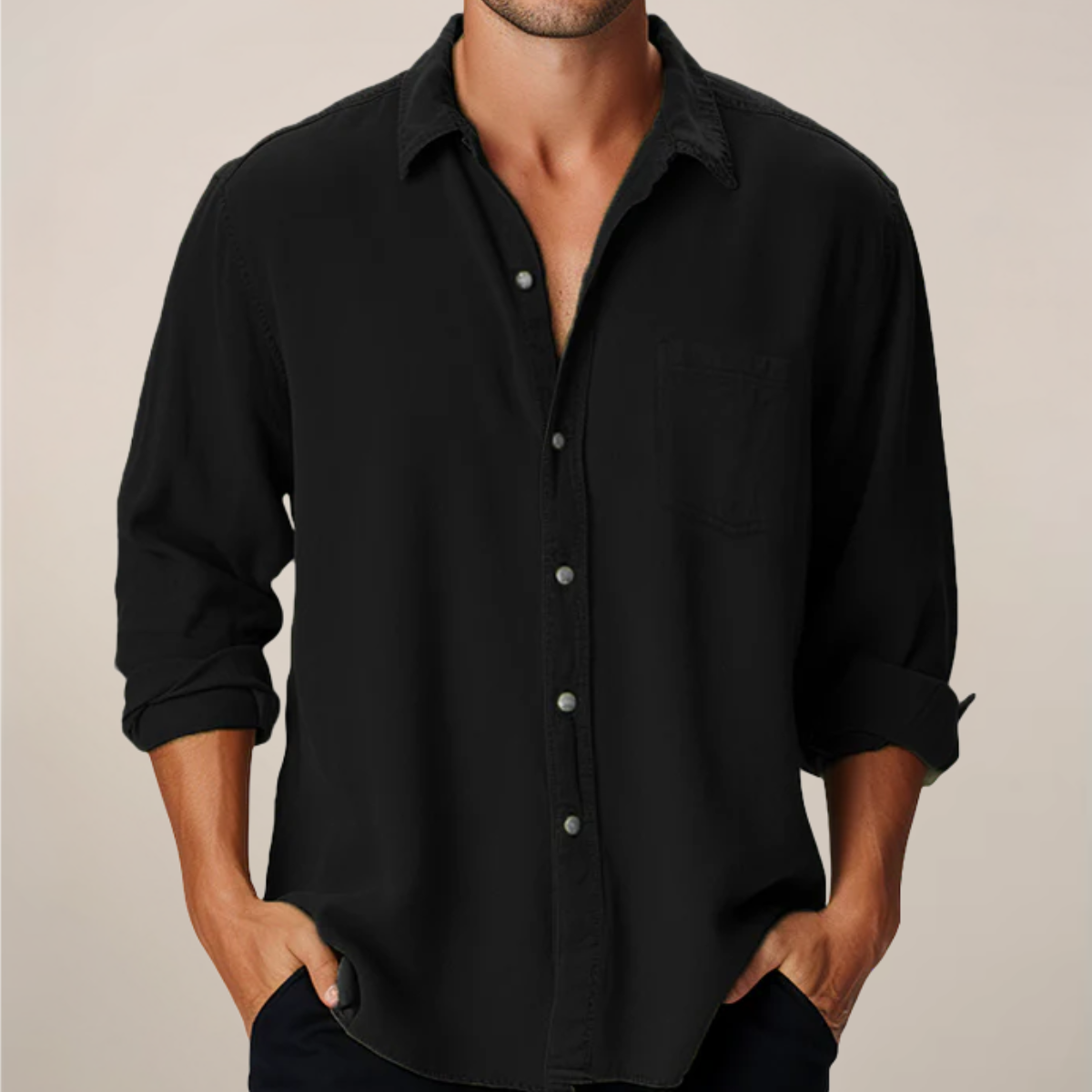 Theo Harrington | Classic Linen Shirt For Men