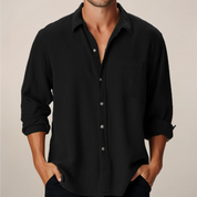 Theo Harrington | Classic Linen Shirt For Men