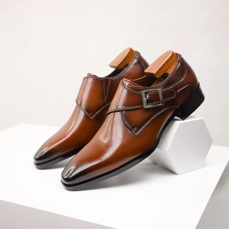 Antonio Ferrara | Roma Monk Strap Leather Shoes Luxe