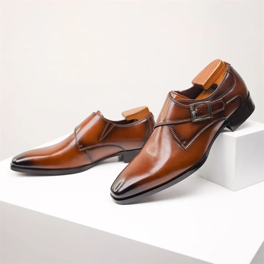 Antonio Ferrara | Roma Monk Strap Leather Shoes Luxe