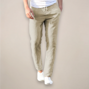Andrea Costa | Capri Linen Slim Trousers Luxe