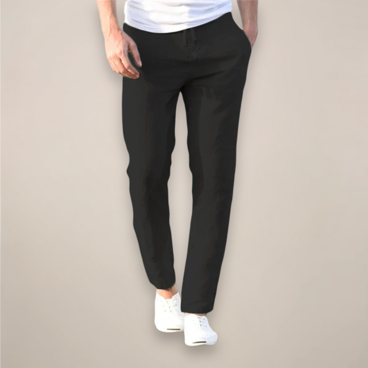 Andrea Costa | Capri Linen Slim Trousers Luxe