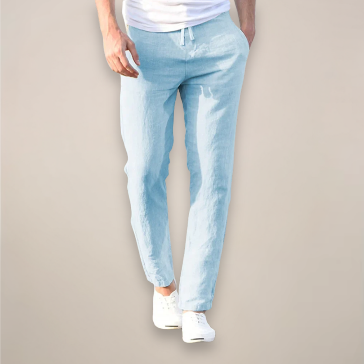 Andrea Costa | Capri Linen Slim Trousers Luxe