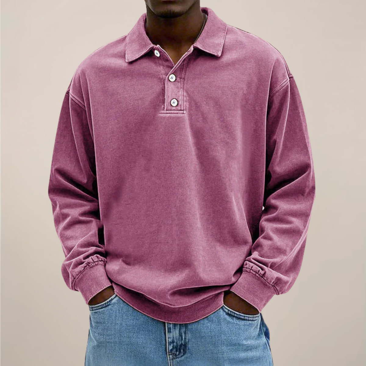 Lucas Bennett | Relaxed Polo Sweatshirt For Men