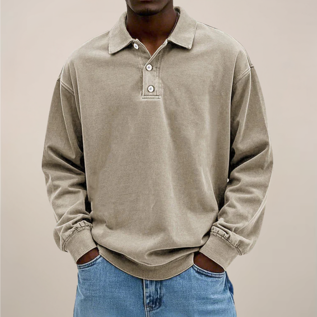 Lucas Bennett | Relaxed Polo Sweatshirt For Men