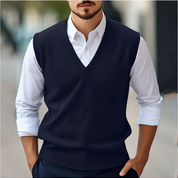 Henry Cavendish | Knitted V-Neck Vest For Men
