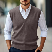 Henry Cavendish | Knitted V-Neck Vest For Men