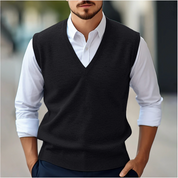 Henry Cavendish | Knitted V-Neck Vest For Men
