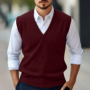 Henry Cavendish | Knitted V-Neck Vest For Men