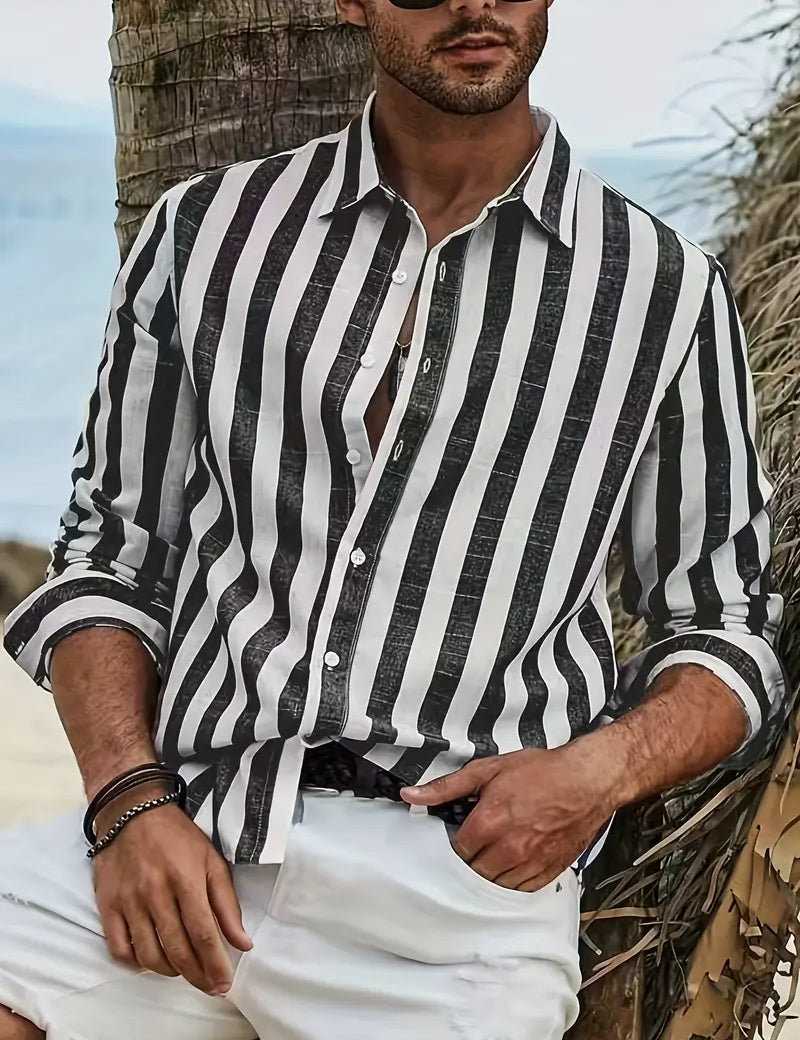 Luca Marino | Coastal Stripe Linen Shirt