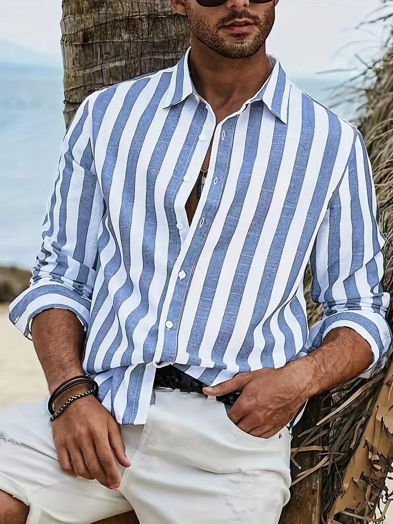 Luca Marino | Coastal Stripe Linen Shirt