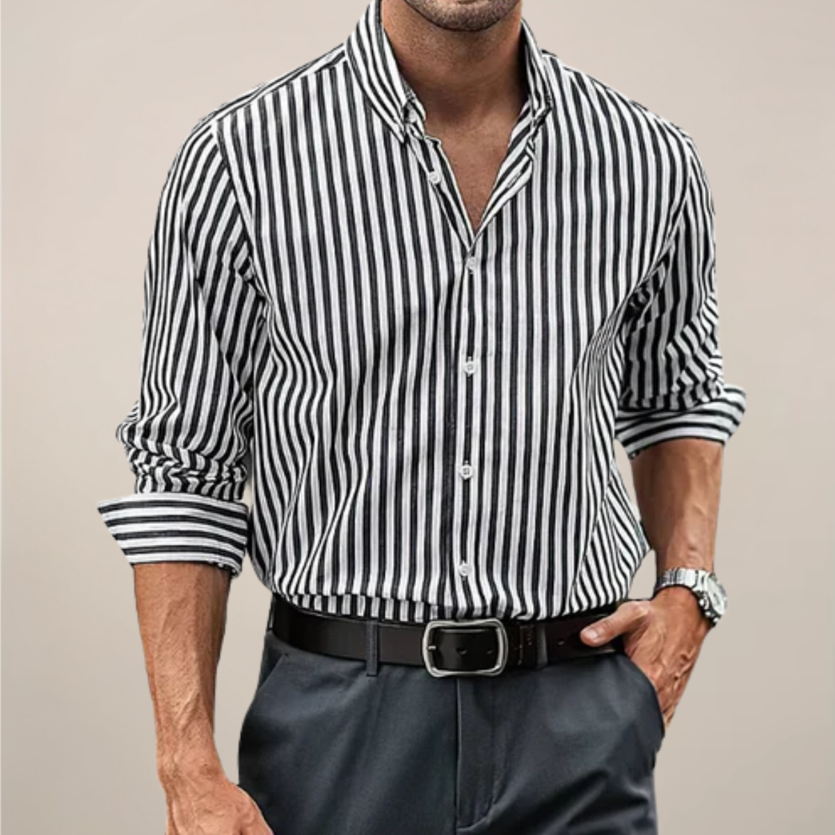 Fabio Rinaldi | Capri Stripe Tailored Shirt Luxe
