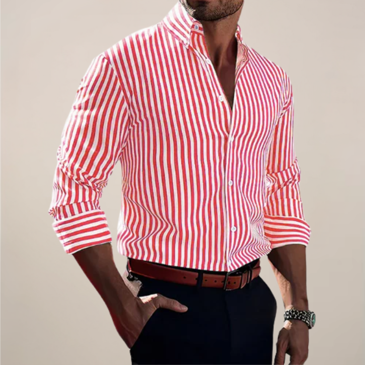 Fabio Rinaldi | Capri Stripe Tailored Shirt Luxe