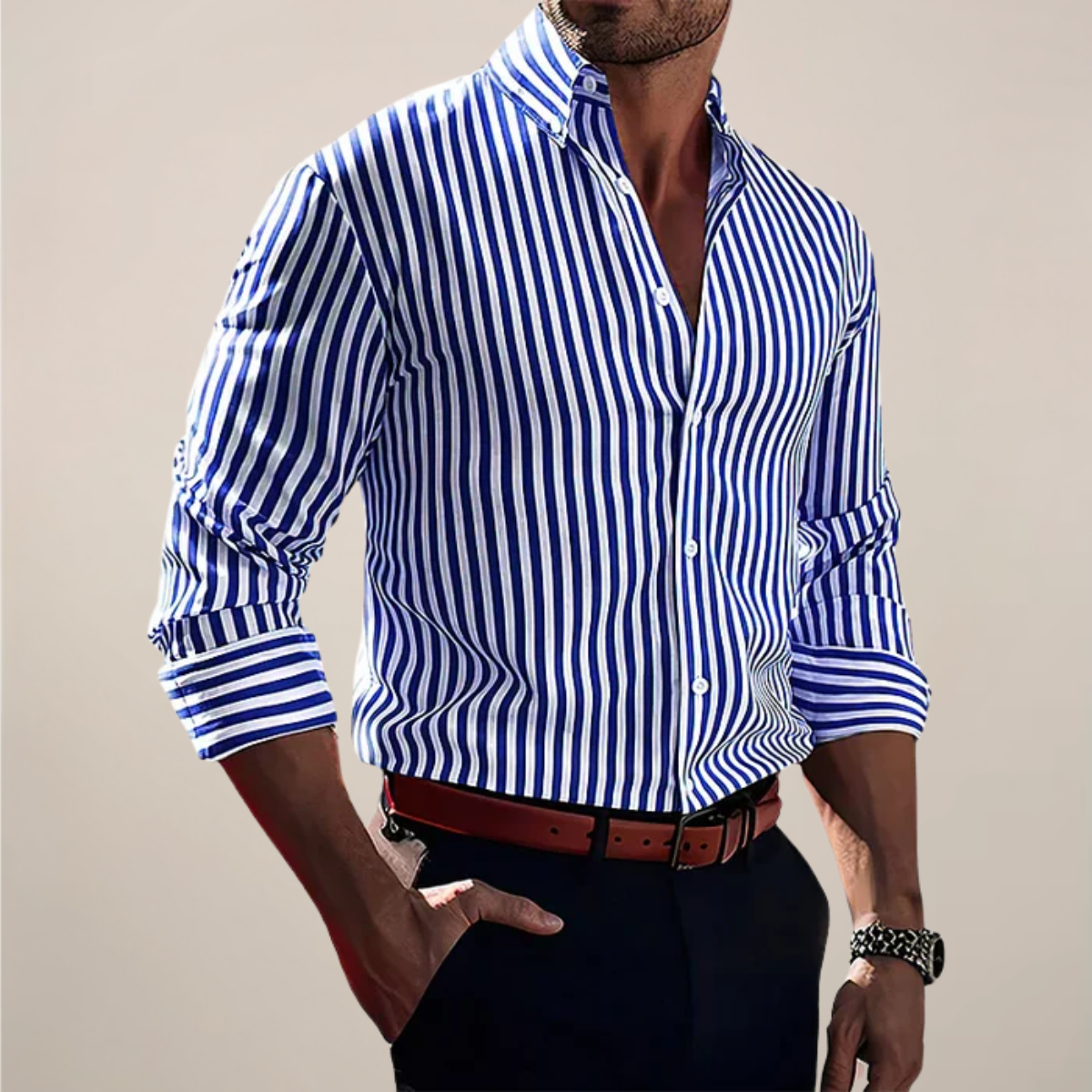 Fabio Rinaldi | Capri Stripe Tailored Shirt Luxe
