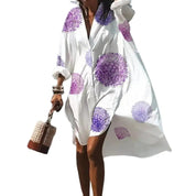 Florianne Voclaire | Abstract Print High-Low Midi Dress for Women