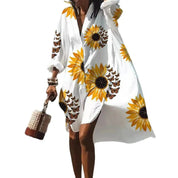 Florianne Voclaire | Abstract Print High-Low Midi Dress for Women
