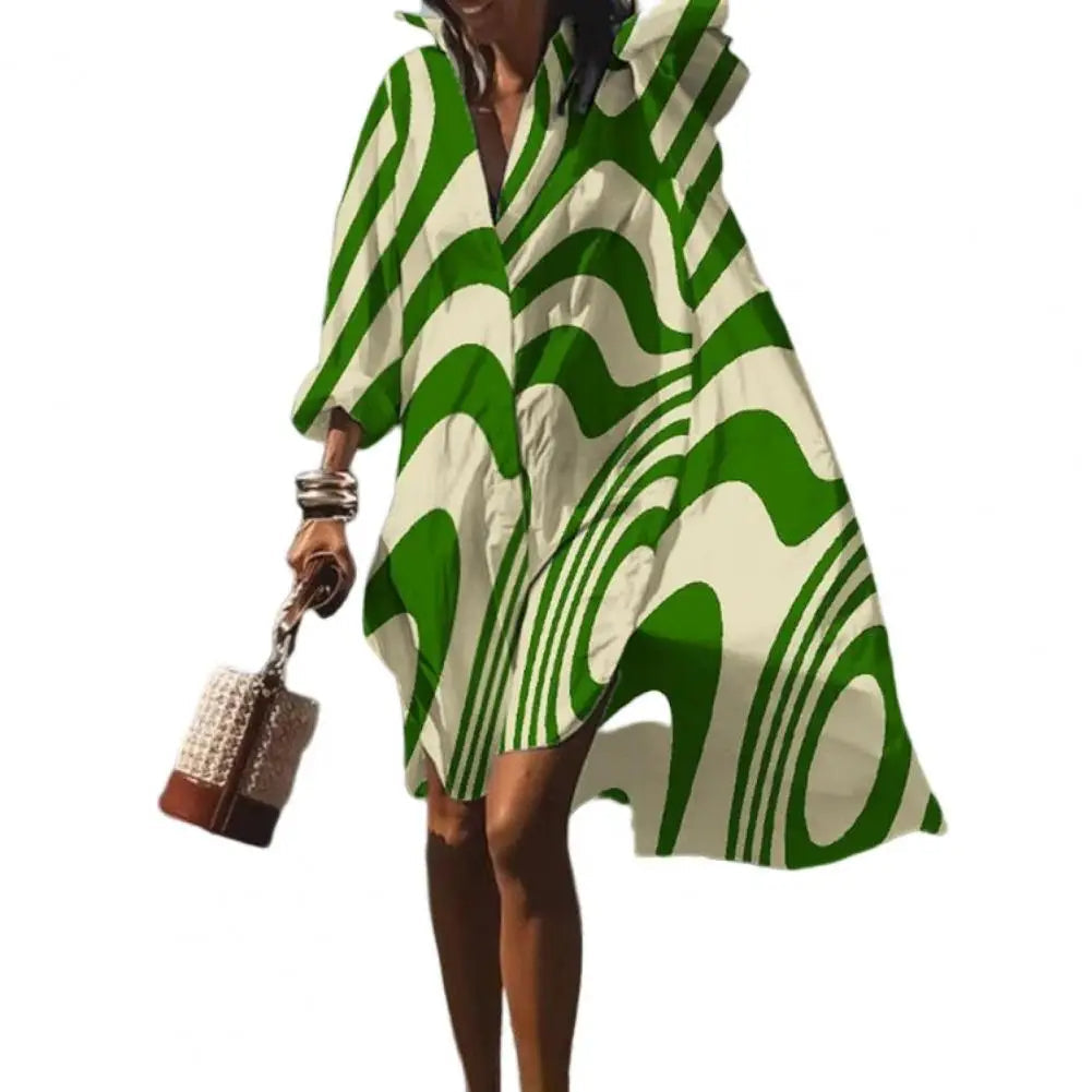 Florianne Voclaire | Abstract Print High-Low Midi Dress for Women