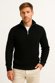 Adrian Cole | Cable Knit Zip-Up Sweater