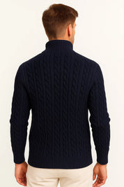 Adrian Cole | Cable Knit Zip-Up Sweater