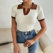 Tara McGuire | Apricot Polo Knit Top For Women