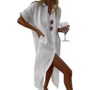 Arabella Kensington | Linen Beach Shirt Dress For Women
