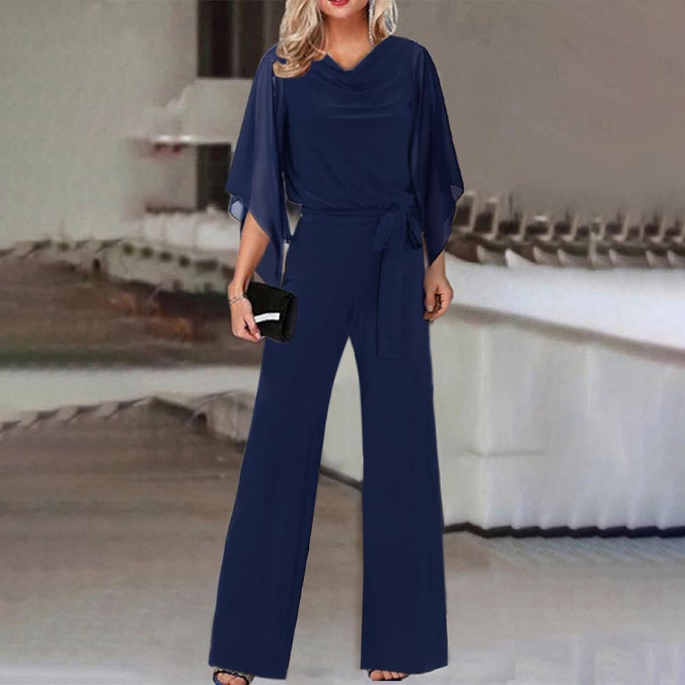 Celeste Moreau | Chiffon Sleeve Evening Jumpsuit For Women