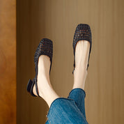 Isabella Moreau | Woven Slingback Heels For Women