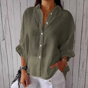 Aurora Whitfield | Relaxed Linen Button Shirt For Women