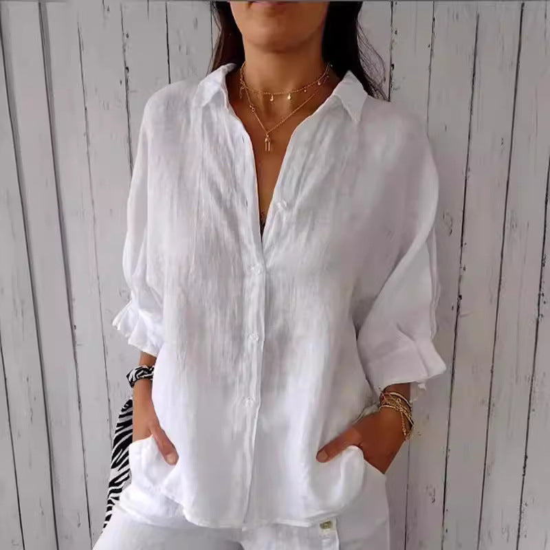 Aurora Whitfield | Relaxed Linen Button Shirt For Women