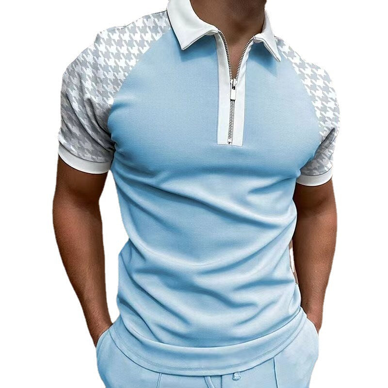 Dominic Sinclair | Zip Collar Contrast Polo Shirt For Men