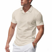 Luca Moretti | Breathable Textured Polo Shirt For Men