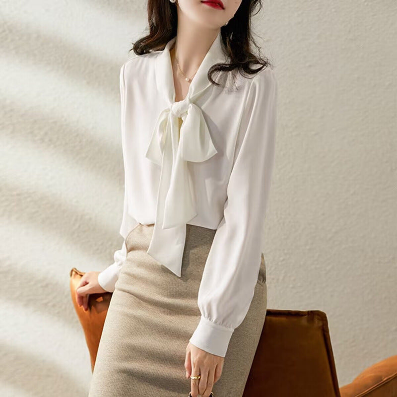 Camille Laurent | Elegant Bow Tie Blouse For Women