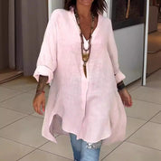 Valerie Kensington | Oversized Linen Shirt Dress For Women
