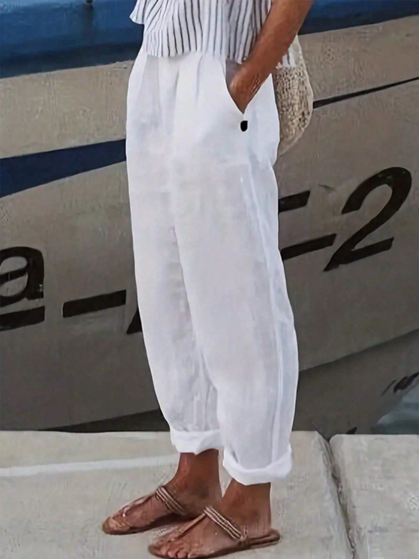 Lucia Bellini | Relaxed Linen Trousers For Women