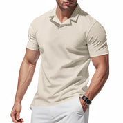 Luca Moretti | Breathable Textured Polo Shirt For Men