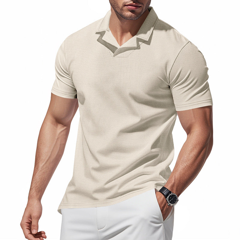 Luca Moretti | Breathable Textured Polo Shirt For Men