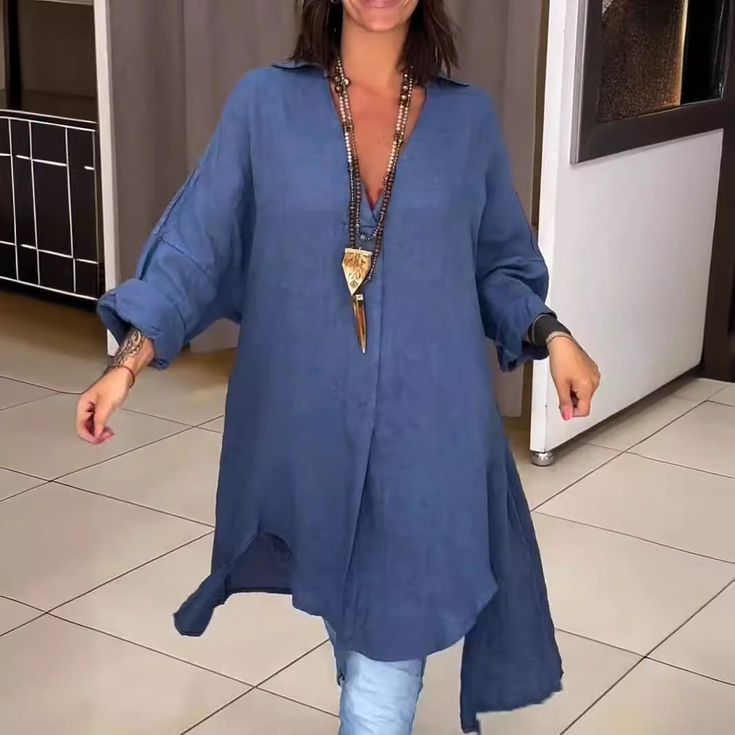 Valerie Kensington | Oversized Linen Shirt Dress For Women